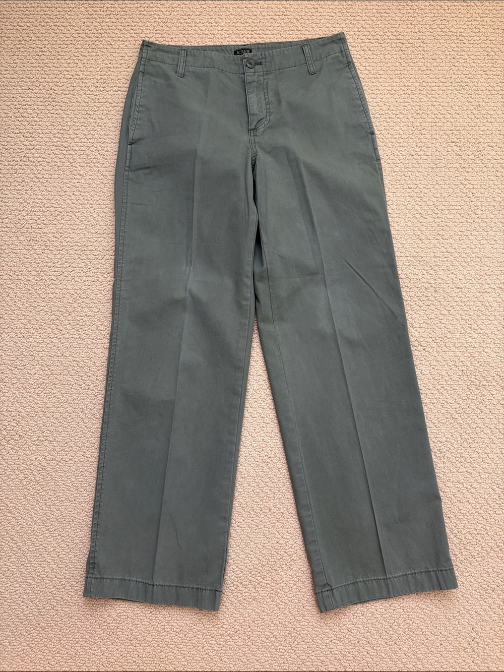 J. Crew Olive Green Straight-Leg Chinos